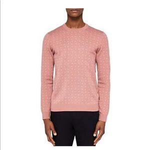 Men’s  Ted Baker LS Geo Jacquard Crew Neck. Mens Size 6 equivalent to 2XL.